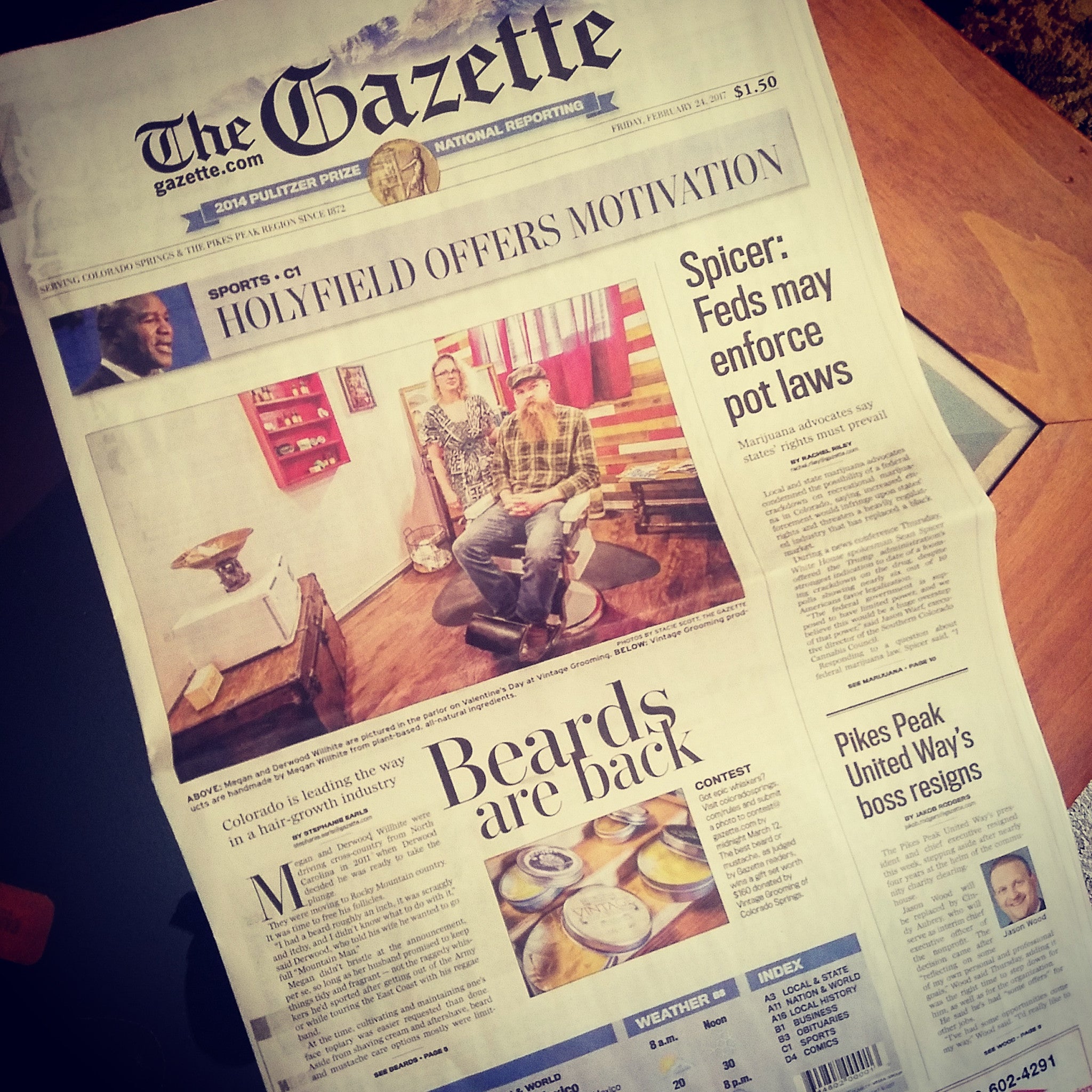 The Gazette, Colorado Springs, Colorado, Denver, Beard, Top, Best, Grooming, Mens, Barber, Trim, Oil, Balm, Wax, Organic, Best of, Master, Expert, Local, Rocky Mountains, Pueblo, Denver, Fort Collins, Brand, Veteran, Ft Carson, Peterson, Air Force, Army