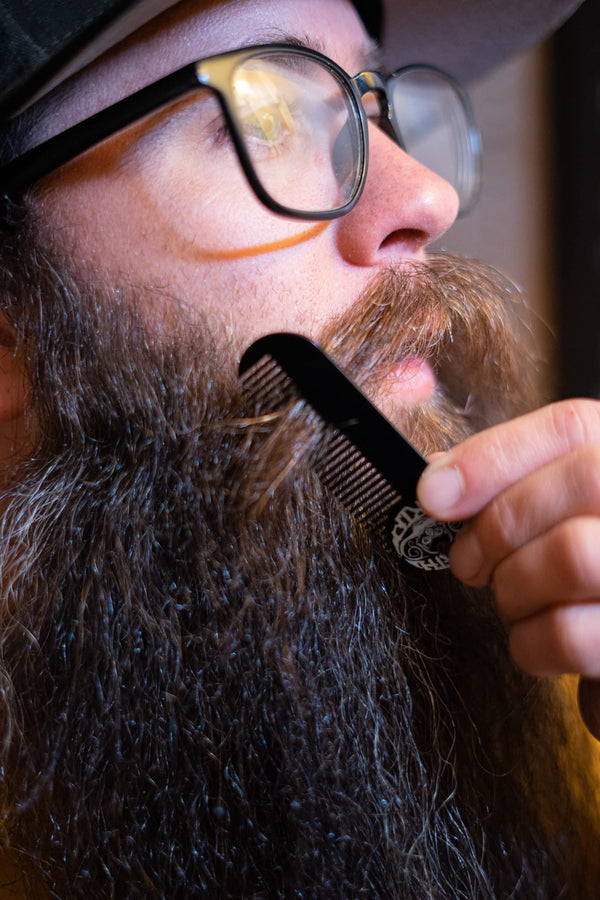 Beard Comb Or Fine Tooth Mustache Pocket Stainless Steel Metal Powder ...