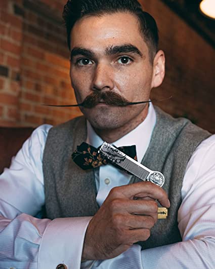 Handcrafted Steel Death Grip Mustache Comb For Handlebar Moustaches Pompadours Beards & Other Men's Hairstyles