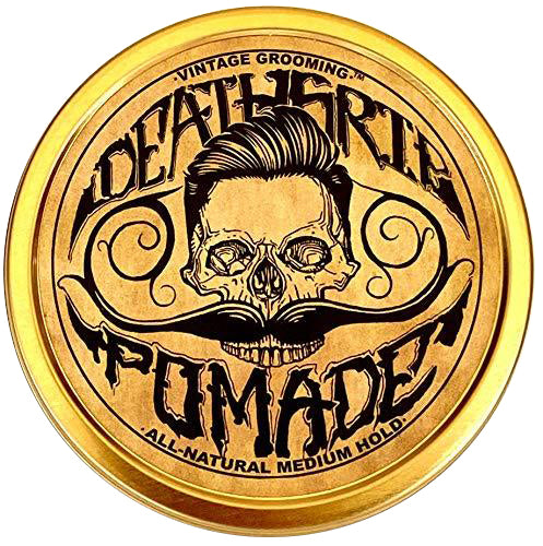Pomade For Men's Grooming Styling Hair & Beard with Beeswax | Medium Hold & Shine | Like Gel Mousse Cream Or Grease | 2 Ounces Natural Handmade in USA | Citrus Scented & Essential Oils | By Death Grip