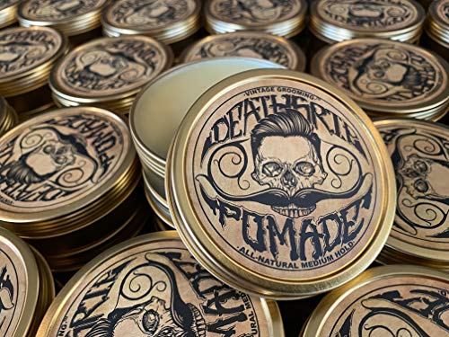 Pomade For Men's Grooming Styling Hair & Beard with Beeswax | Medium Hold & Shine | Like Gel Mousse Cream Or Grease | 2 Ounces Natural Handmade in USA | Citrus Scented & Essential Oils | By Death Grip