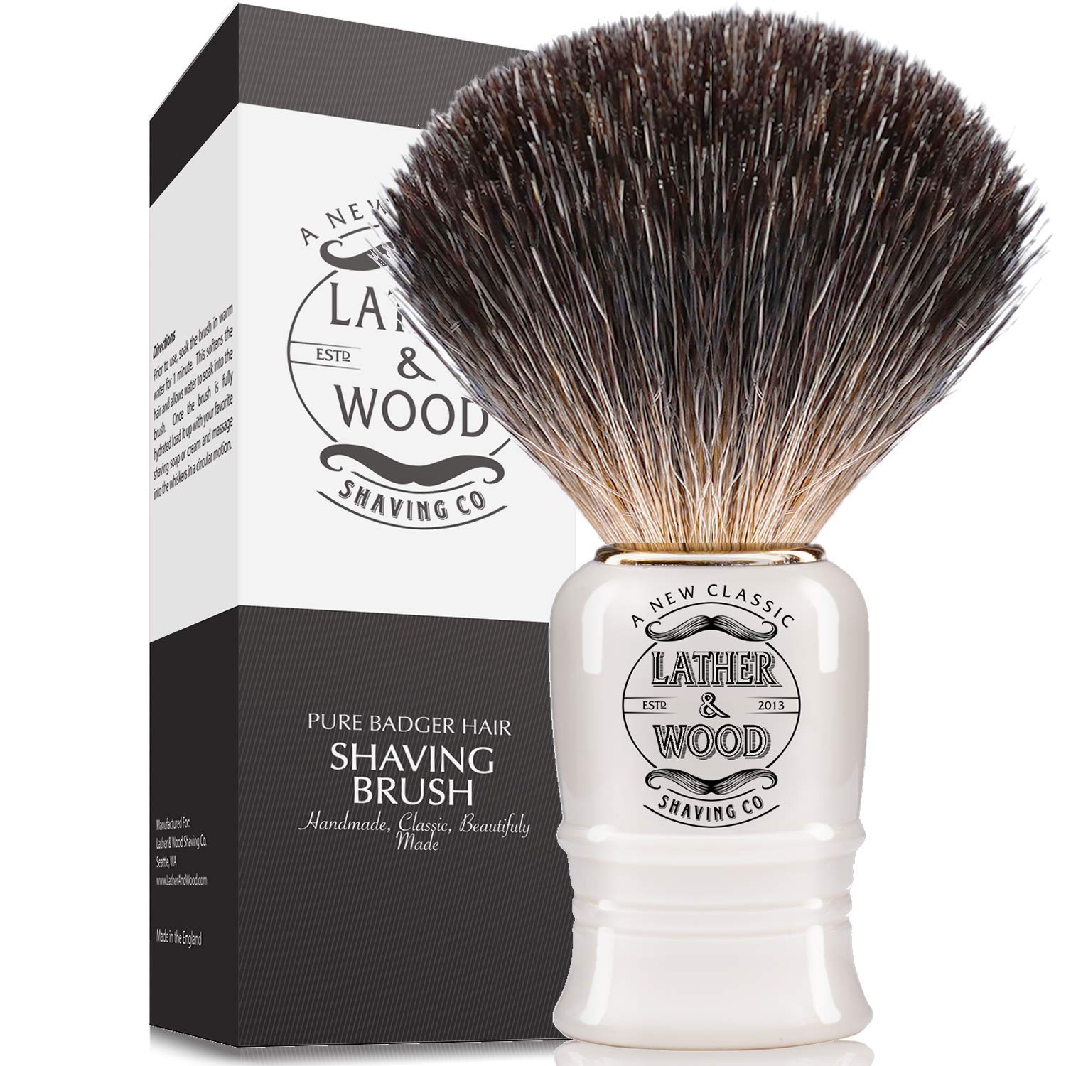Pure Badger Shaving Brush - Handmade in England