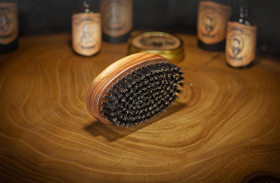 Death Grip Beard Brush and Comb (Beard Brush Military Style Oval Wooden Death Grip)